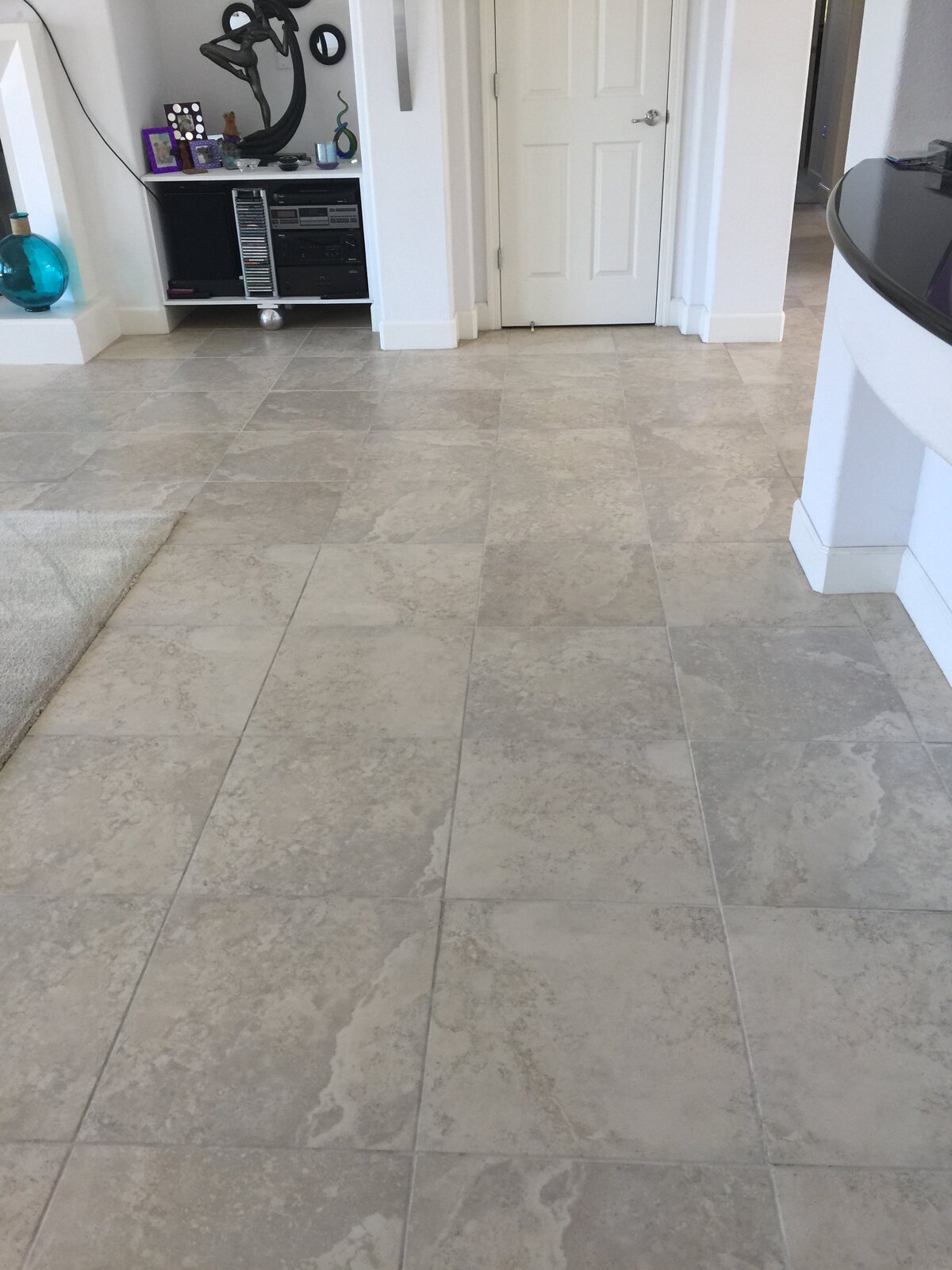 Tile and grout after cleaning and sealing